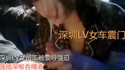 豪车震门实录 拜金女职员遭上司胁迫车内激情