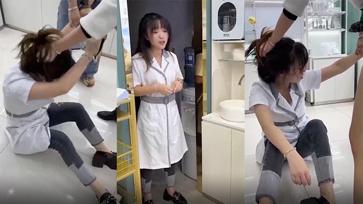 店员当众撕衣暴打小三 街头抓奸激烈扭打全记录